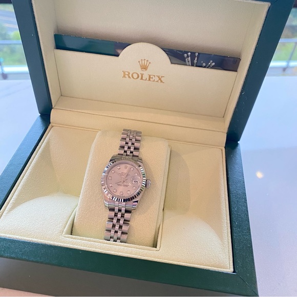 Rolex Lady Datejust 26 White Diamond Steel Watch - Picture 11 of 12